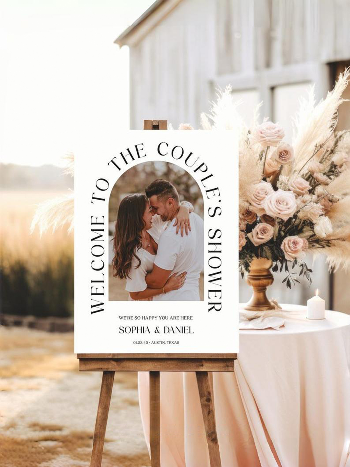 Couples Welcome Party Archway Photo Sign